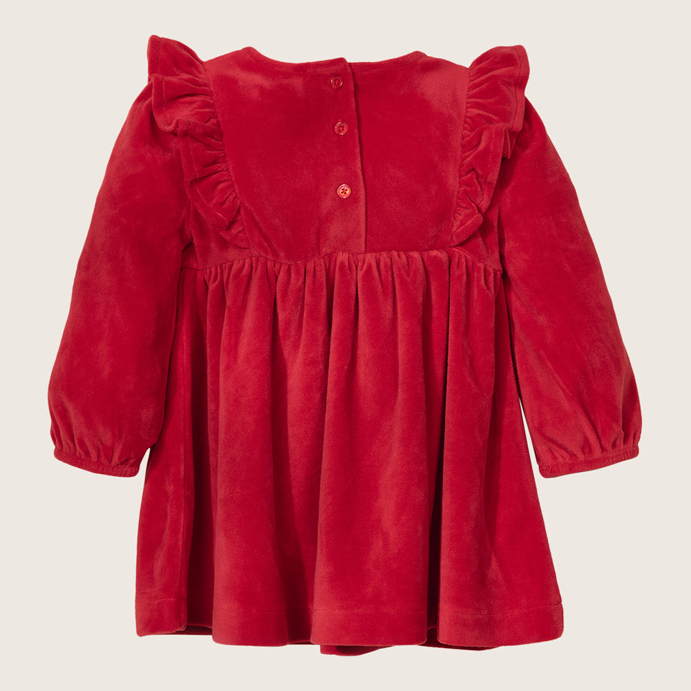 Rise Little Earthling Velvet Dress - Red / 9-12m - Image 3