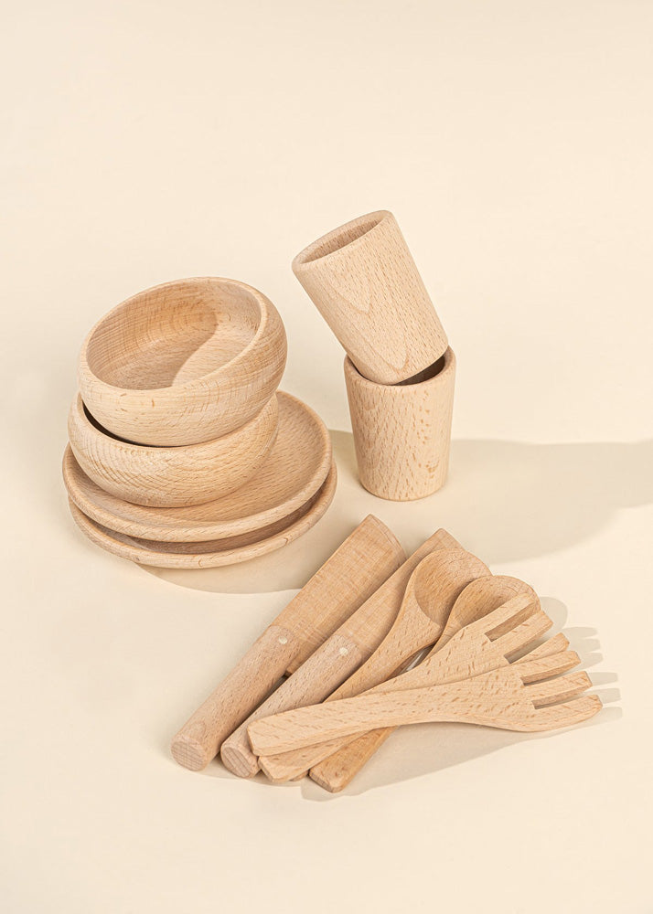 Coco Village Wooden Dinnerware Playset (12 Pcs) - Image 10