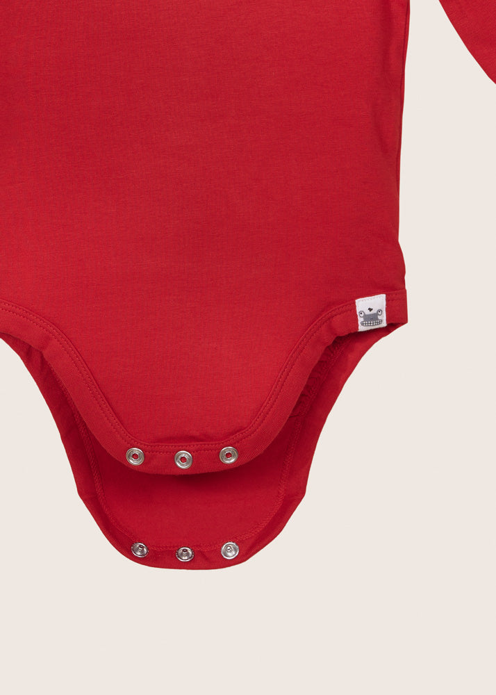 rise little earthling Ruffle Bodysuit - Red / 0-3m - Image 5