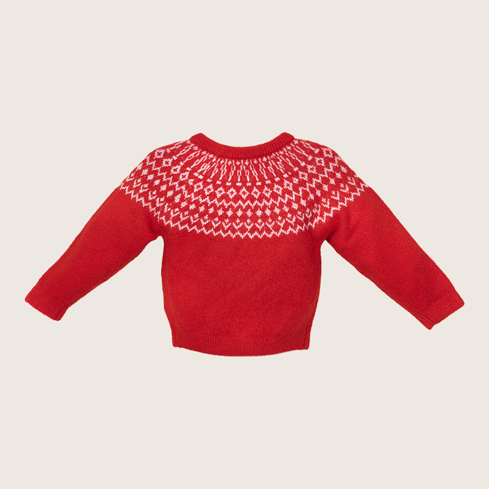 rise little earthling Fairisle Sweater BUHSW08 - Red / 3-6m - Image 3
