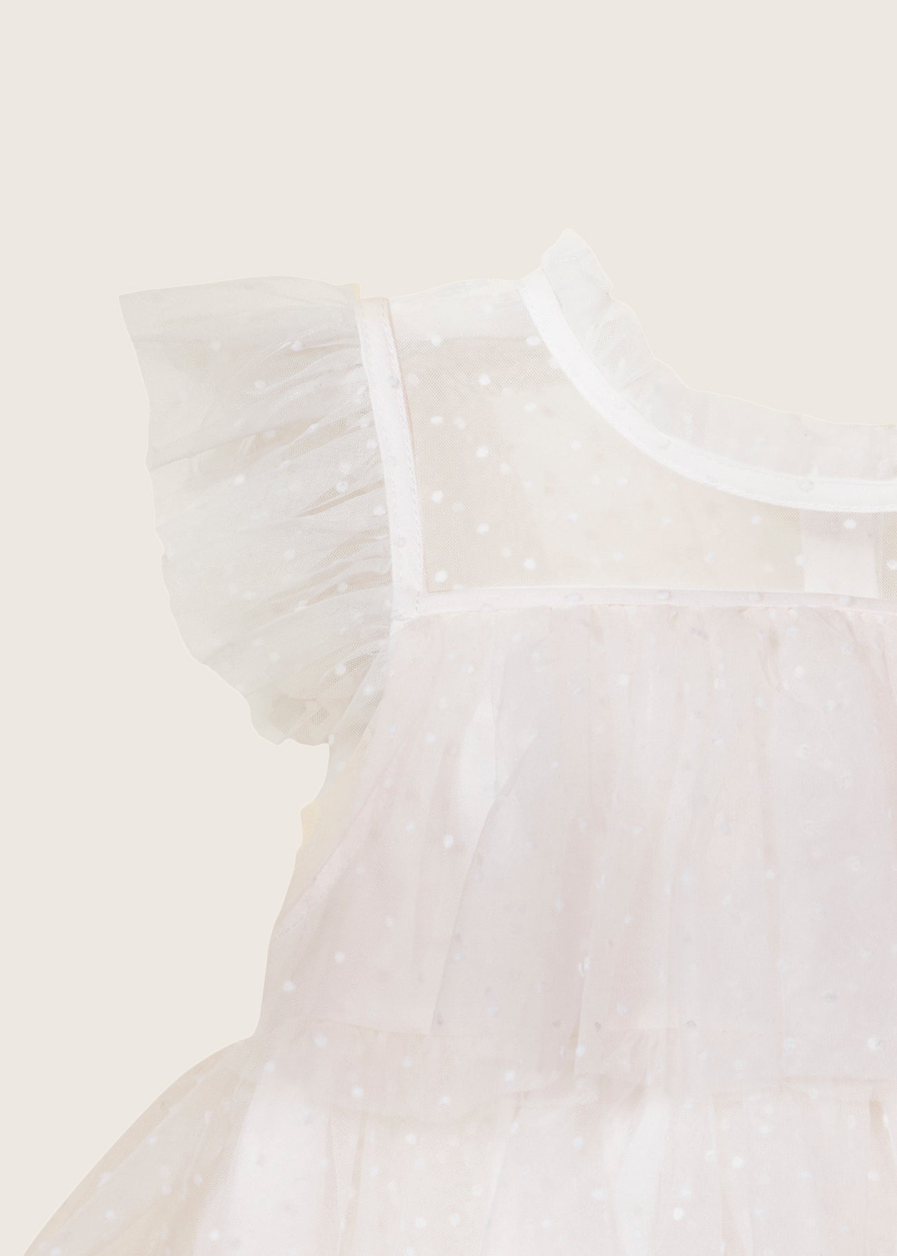rise little earthling Tiered Dress TGHDR48 - White / 12-18m - Image 2