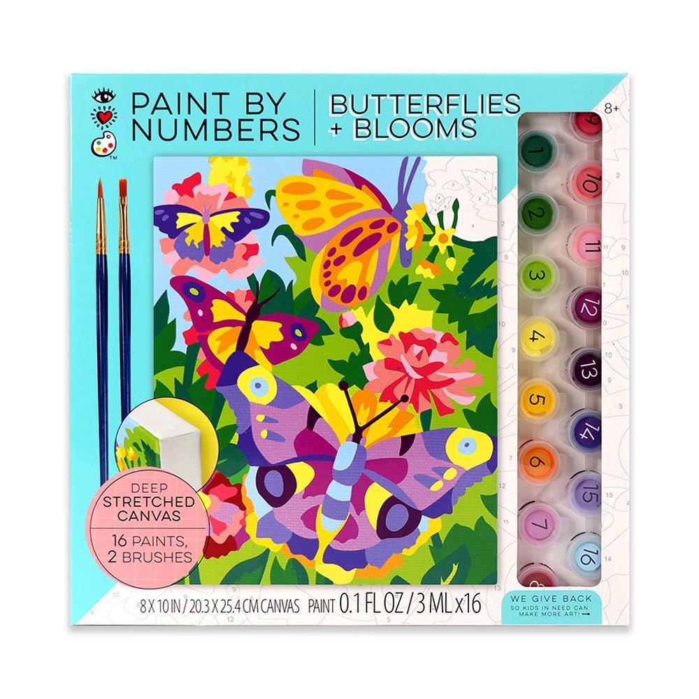 Bright Stripes iHeartArt Paint By Numbers- Butterflies + Blooms