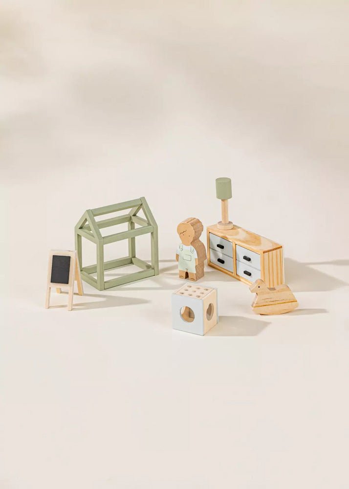Coco Village Wooden Doll House Kids Room Furniture (7PCS) - Image 2
