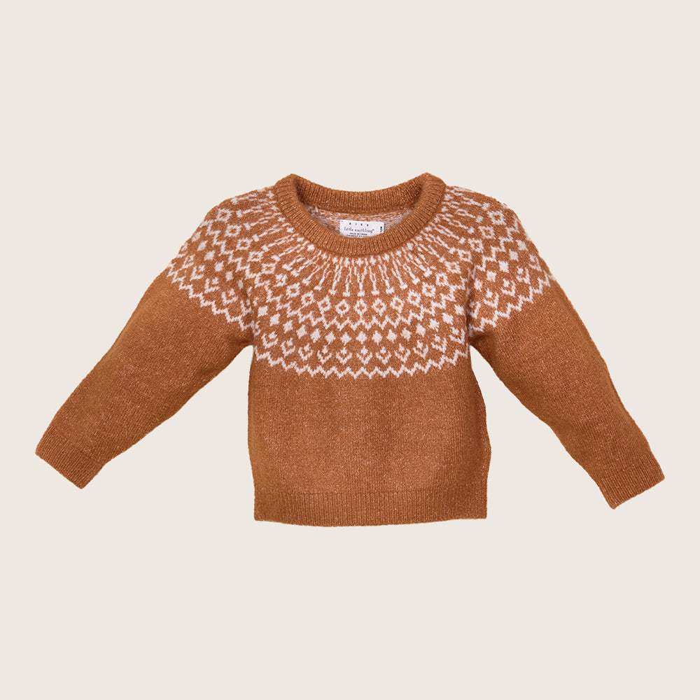 rise little earthling Fairisle Sweater BUHSW08 - Red / 3-6m - Image 4