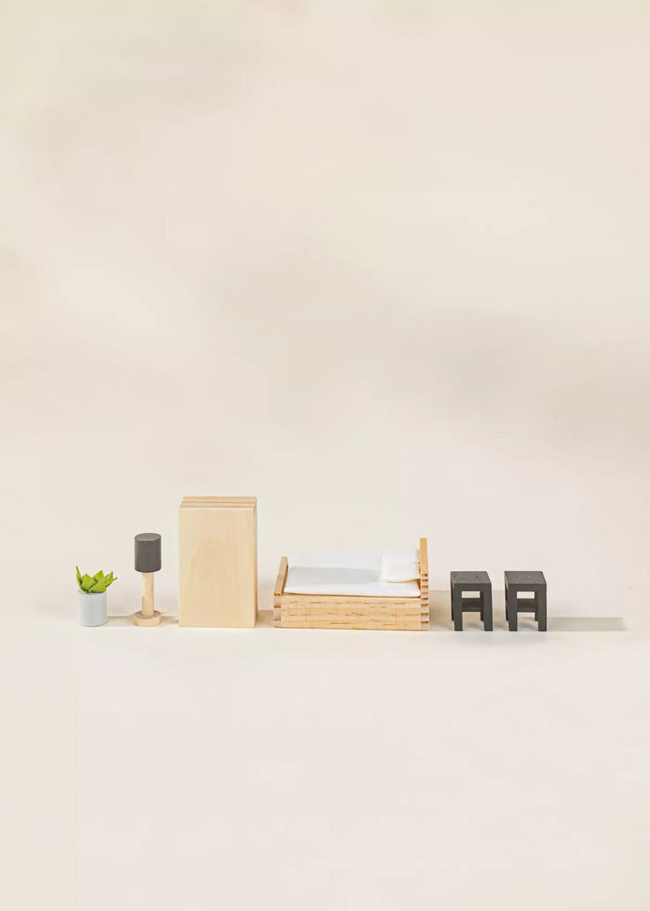 Coco Village Wooden Doll House Master Bedroom Furniture (9 pcs) - Image 15