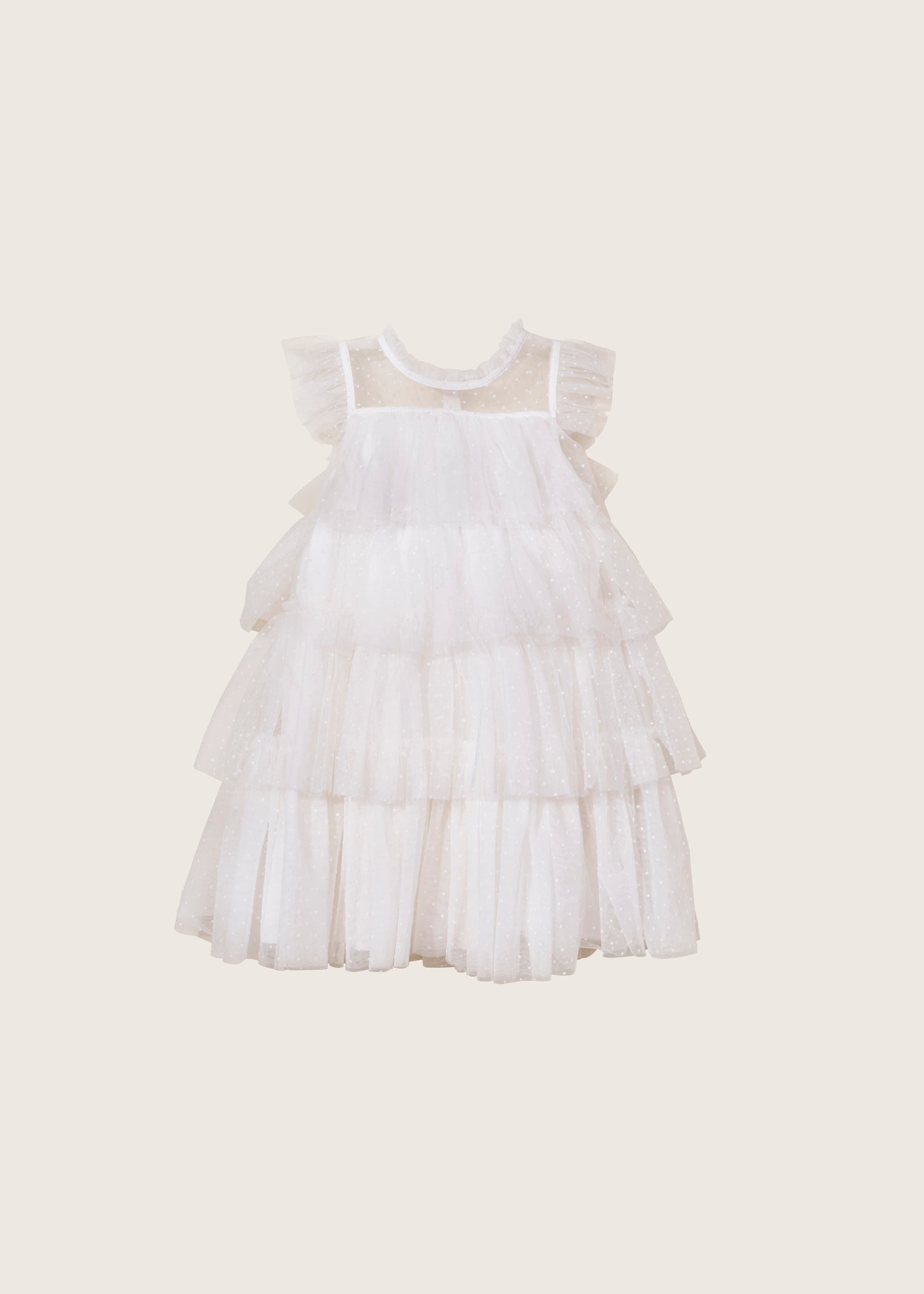 rise little earthling Tiered Dress TGHDR48 - White / 12-18m