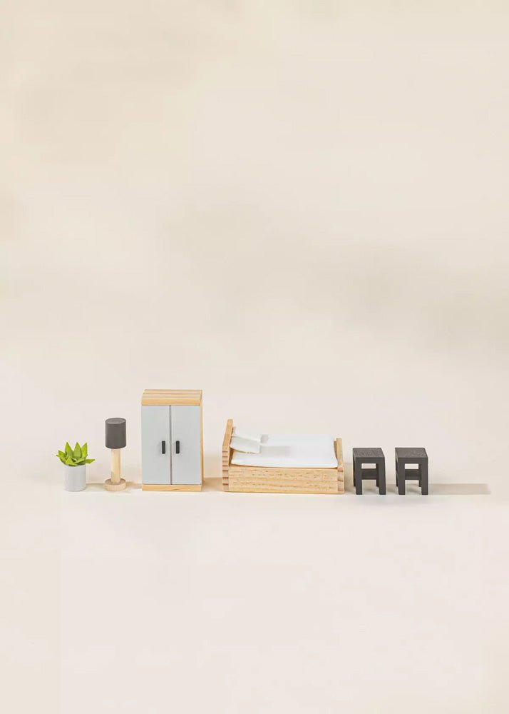 Coco Village Wooden Doll House Master Bedroom Furniture (9 pcs) - Image 3