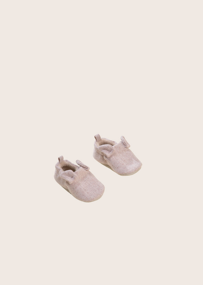 rise little earthling Slide Ons With Ears - Oatmeal / 12-18m