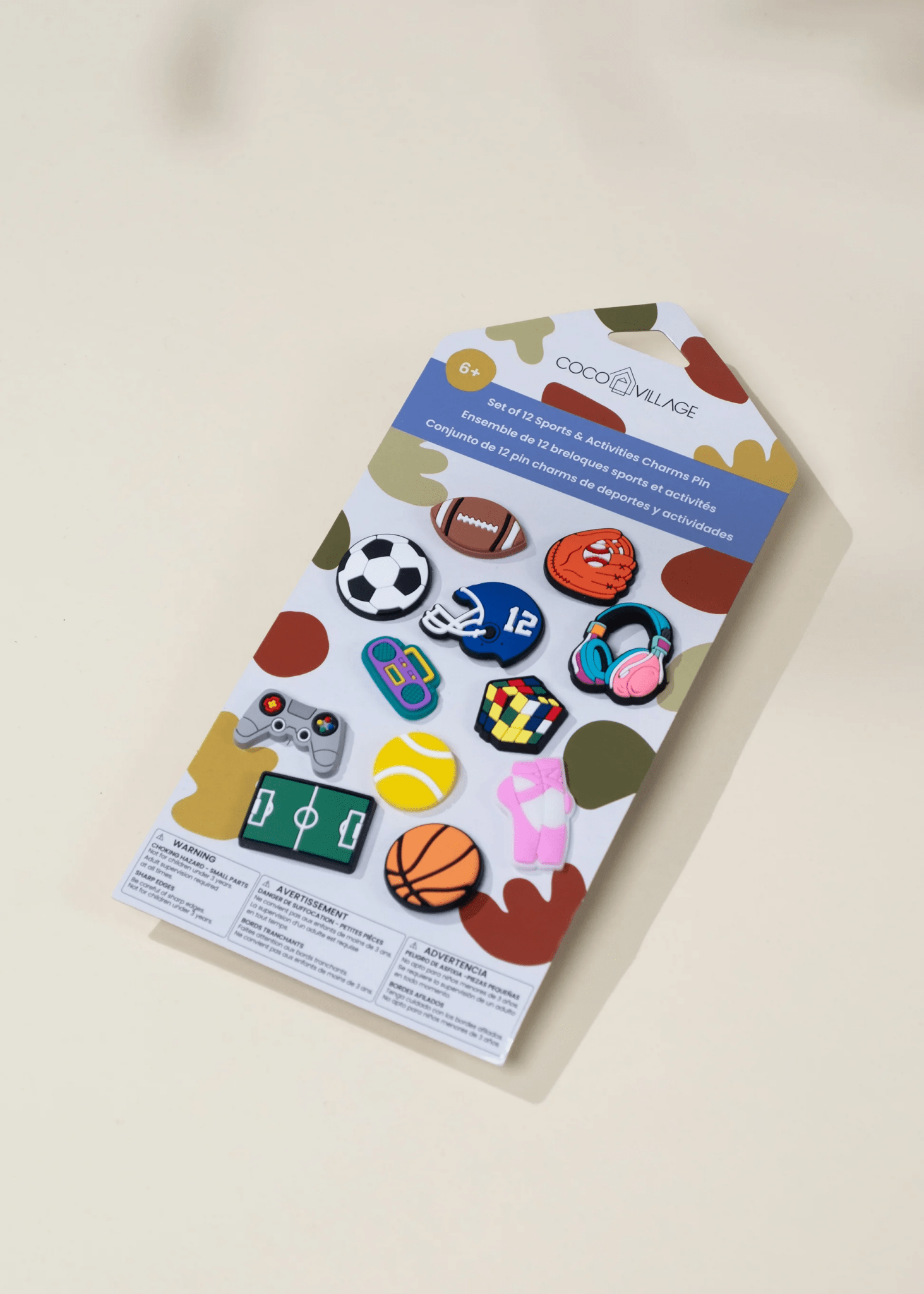 Coco Village Set of 12 Sports & Activities Charms Pin - Image 2