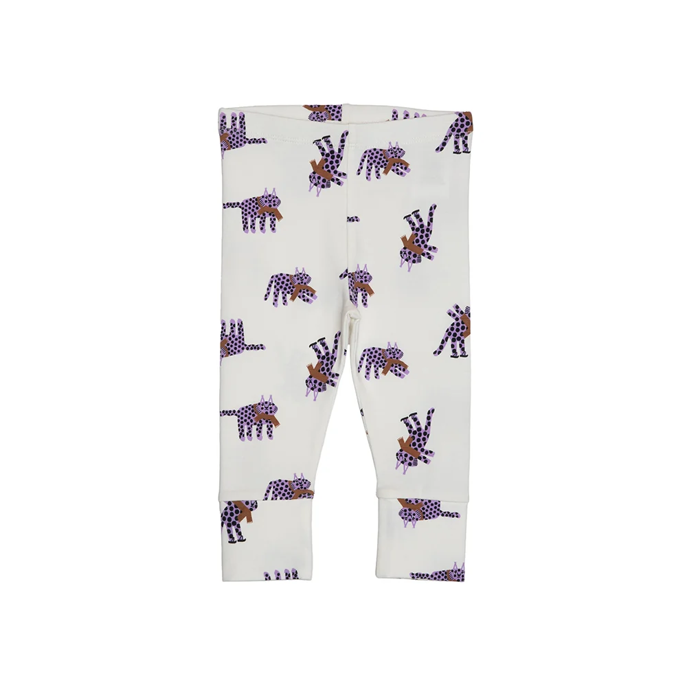 rise little earthling Cuffed Legging BGFKB07 - Antique White Leopard / 12-18m