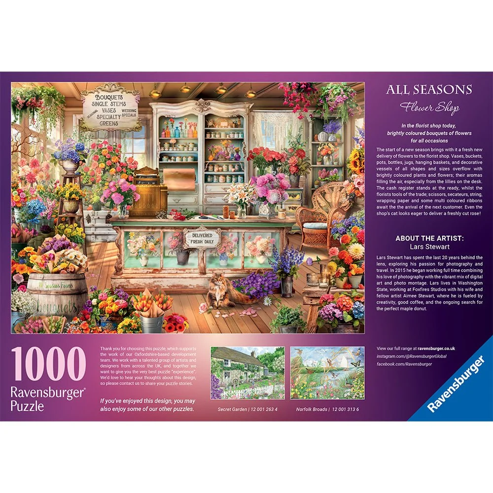 Ravensburger All Seasons Flower Shop 1000 Pc Puzzle - Image 2
